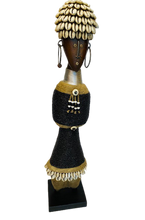 Load image into Gallery viewer, Black and Gold Beaded Namji Doll (select size for price)
