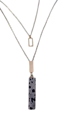 Gold Layered Dalmation Natural Stone Necklace